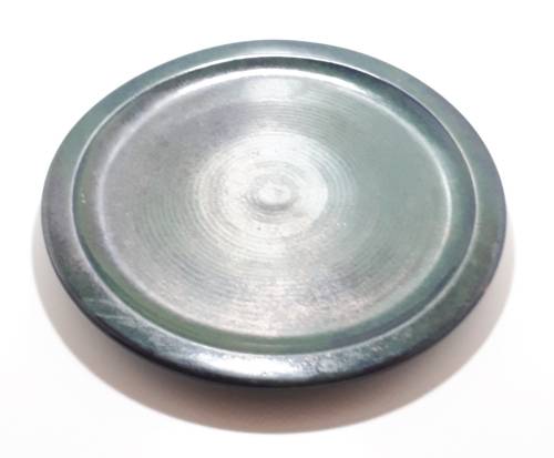 Large Liebowitz Studio Pottery Platter In Deep Hunters Green Glaze and Spiral Pattern