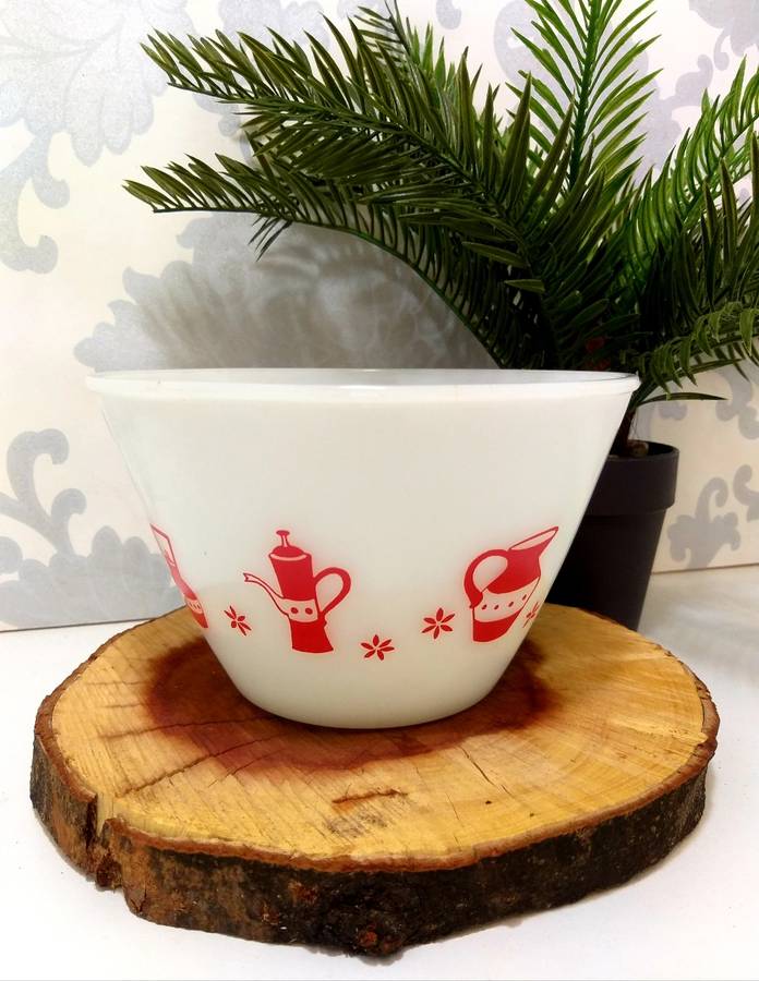 Mid-Century Milk Glass Mixing Bowl