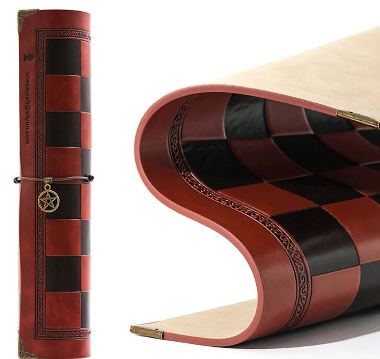 Metal Golf Character themed chess set game with Red Leather Board