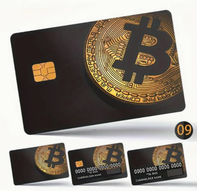 Bitcoin Bank Cards Stickers - Black