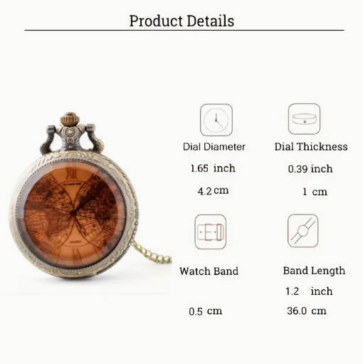 World Globe Pocket Watch
