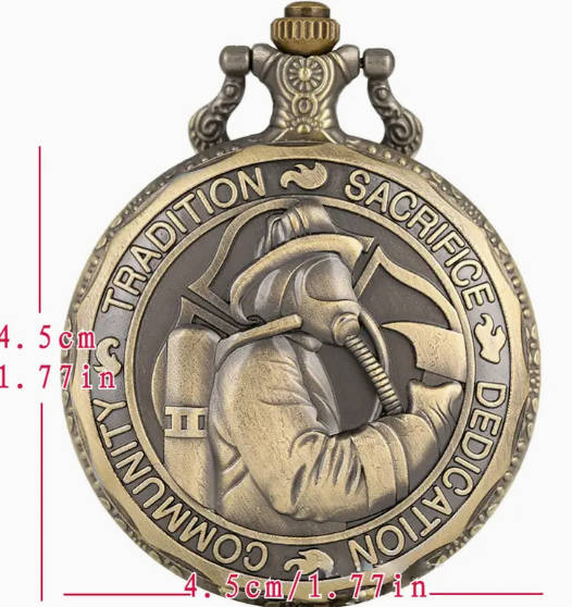 Firefighters Embossed Pocket Watch