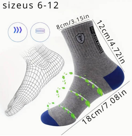 5 Pairs Of Random Colors Men Casual Sports Sock