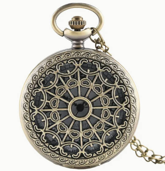 Spider Web Hollow Pocket Watch - Bronze
