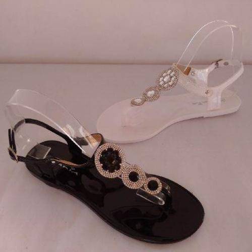 JELLY SANDALS WITH CIRCLE DESIGN AND STRAP