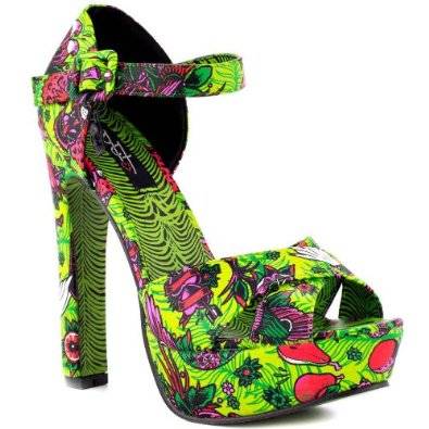 IRON FIST HEELS - KOKOMOAN PLATFORM GREEN - SIZE 3