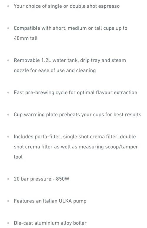 Russell Hobbs Nero Espresso Coffee Machine