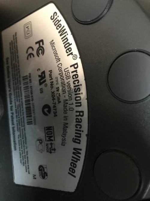 Microsoft Side Winder Steering Wheel And Paddle Set