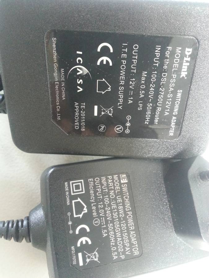 Power Supply 12V dc, 1.5A Adapter Cable