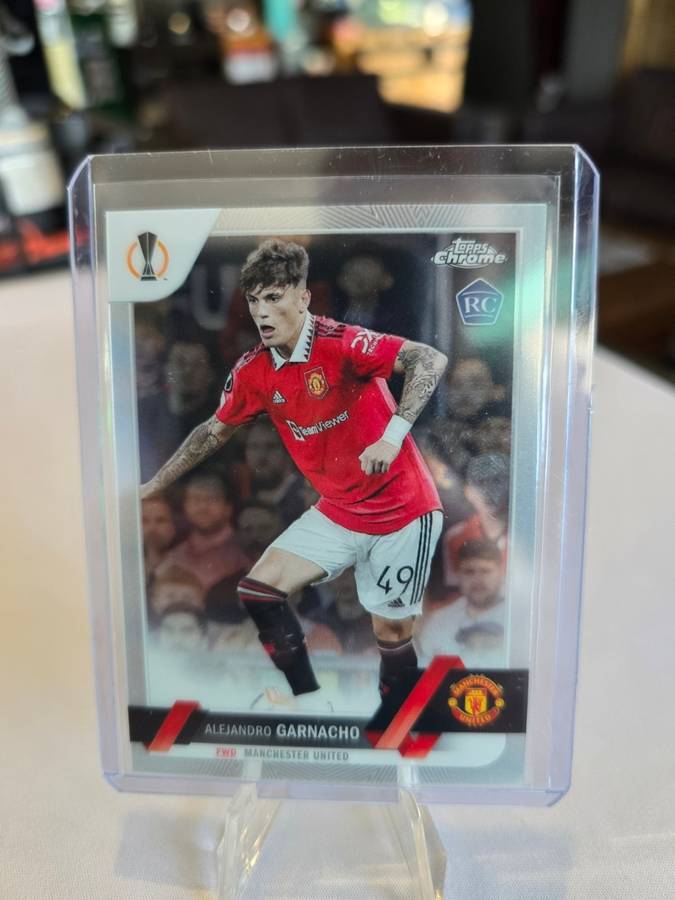 2022-23 Topps Chrome UEFA CC Alejandro Garnacho Rookie Card RC Refractor #50