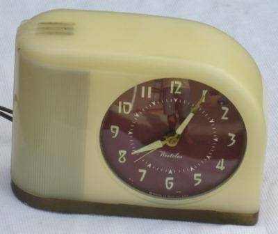 Rare, Art Deco, Westclox "Moonbeam" alarm clock, 1940's