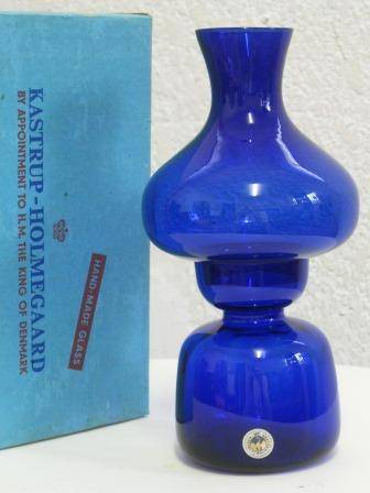 Large rare retro Kastrup - Holmegaard glass hurricane lamp made in Denmark c1960s