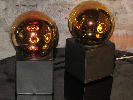 Pair of Retro Space Age 1970s ball wall or table lamps by Philips