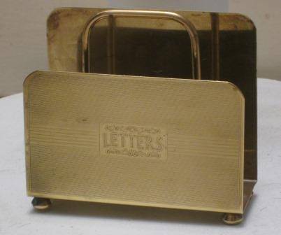 Antique brass letter / post holder