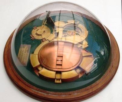 Large vintage domed scale model of a South African sports stadium