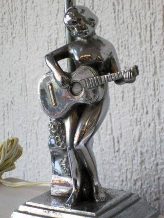 Art Deco Chrome Nude Lady Lamp