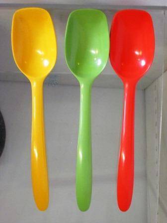 Set of three retro 1960's serving spoons designed by Soren Anderson for Rosti Denmark