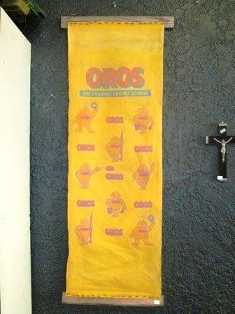 Large Retro Vintage Pop Art Oros Fabric Banner