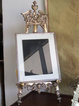 Very RARE Large Antique Brass Victorian Portrait Easel