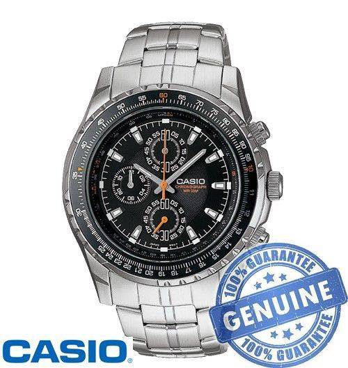 NEW: Casio Men's Slide Rule Bezel Aviator Stainless Steel Watch