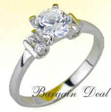 Size 6 or Size M !! 5stone  Round Brilliant Cut 1.5ct Engagement Ring clad in 18K White Gold !!