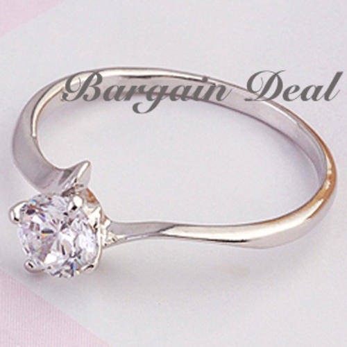 Size L/ N / P / R!! Classic Brilliant Cut 0.5ct Engagement Diamond Ring clad in 18K White Gold !!