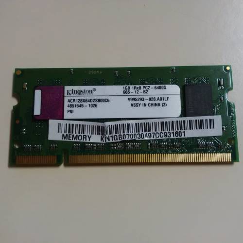 Kingston 1GB DDR2 800 PC2-6400S-666-12 Laptop RAM