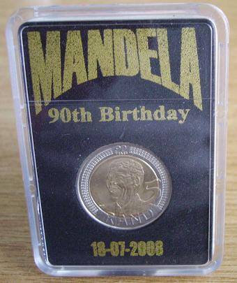 20 x 2008 MANDELA 90TH BIRTHDAY R 5-00 SLAB-HOLDERS black & gold