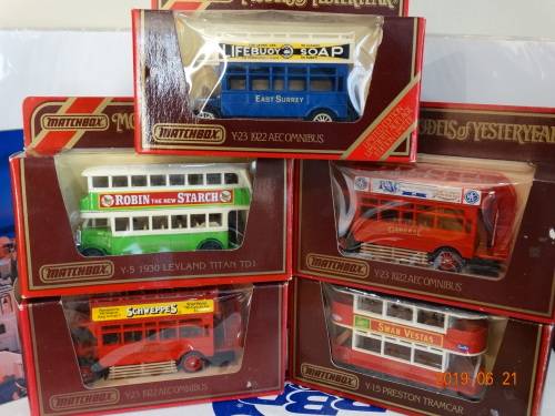 Matchbox X 5 - Models of Yesteryear -1:43 Buses and Coaches-leyland,AEC,Tramcar etc - Awesome Set
