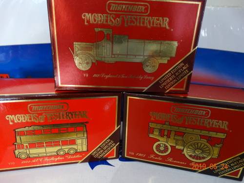Matchbox x 3 -Models of Yesteryear - ALL Ltd Editions-Truck-Bus-Engine - 1:43-Rare Group together