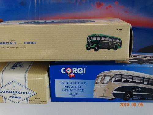 Corgi x 3 - AEC Regal + Burlingham Seagulls - Box sets 3 x Ltd Editions-Hard to Find Items - Bargain