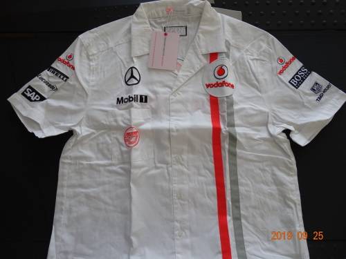 Mclaren Mercedes Vodafone - Team Shirt for Men - L-  50th Anniversar Brand New - Official Gear - WOW