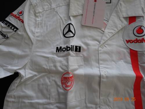 Mclaren Mercedes Vodafone - Team Shirt for Men - L-  50th Anniversar Brand New - Official Gear - WOW