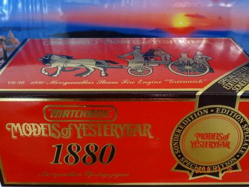 MatchBox - Models of Yesteryear -x 1 box set -YS 46 - 1880 Steam Fire Engine - "Greenwich"   -  WOW
