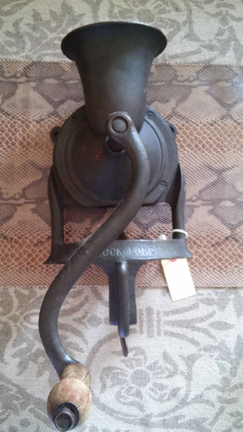 Lovelock London No. 4 cast iron coffee grinder.