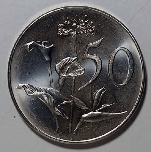 SALE ONE WEEK ONLY - KEY DATE BRILLIANT 1965 AFRIKAANS PROOF  50C  (SUID AFRIKA)