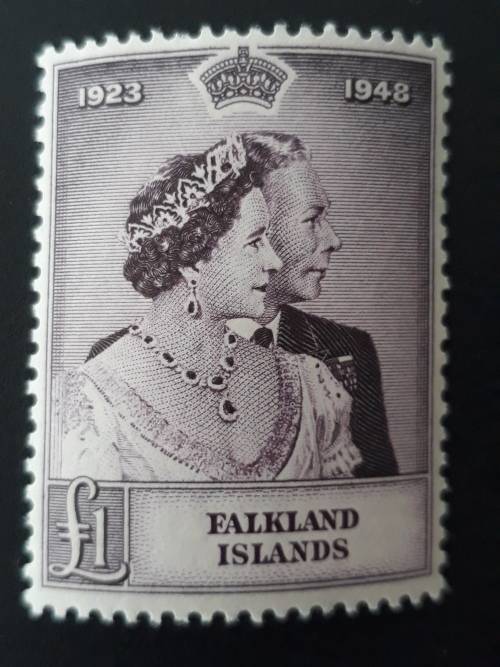 FALKLAND ISLANDS - 1948 The 25th Anniversary - 1 POUND MINT UNMOUNTED!!! CV R2000++