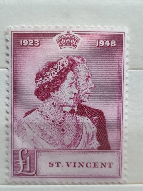 ST VINCENT - 1948 25th Anniversary - 1 POUND IN MINT CONDITION! See scans