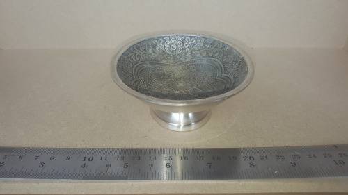 Beautifully Hand Chased - European Silver Plated - Pin Dish With Flowers