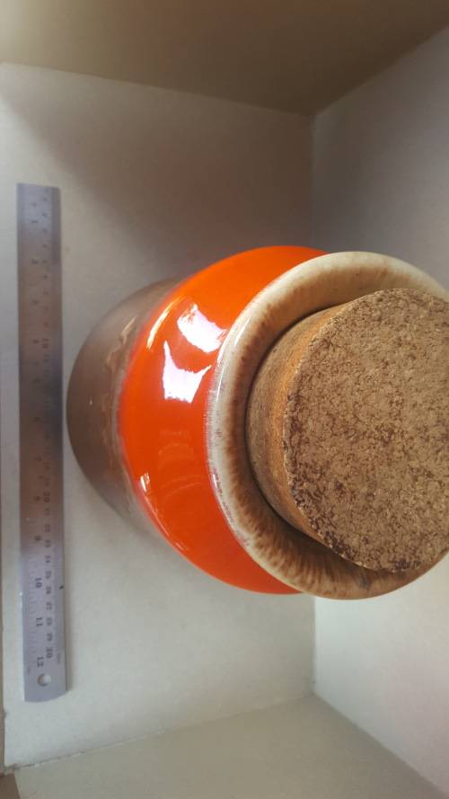 Vintage - Glazed Stoneware - Set of 4 Cascading - Jars with Cork lids (Reserved for Pamela Greyling)