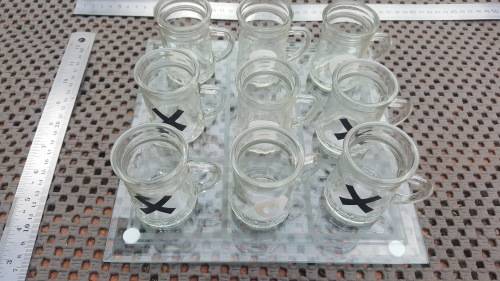 Drinking Game! X And O / Tic-Tac -Toe Glass Set (Boxed)