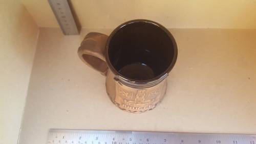 Belgian Stein Beer Mug - Embossed Ceramics - Ceramica World Handmade - Signed Pottery