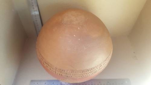 African Zulu Beer Pot -  Terracota Clay Polished and Matt pattern Ukhamba