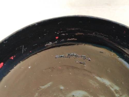 Vintage! Kashmir - India Black Lacquer Hand Etched - Elephant Trinket Box
