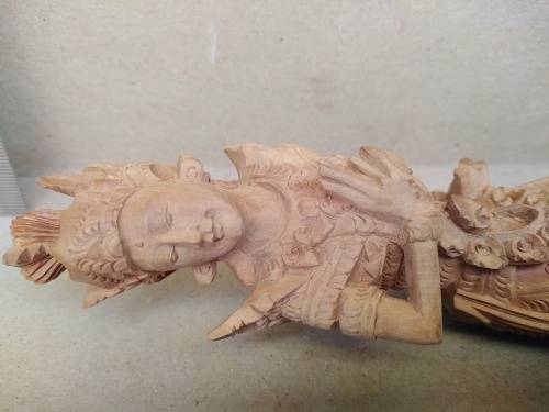 Dancing Apsara Statue - Carved Wood - Cambodian - Southeast Asia