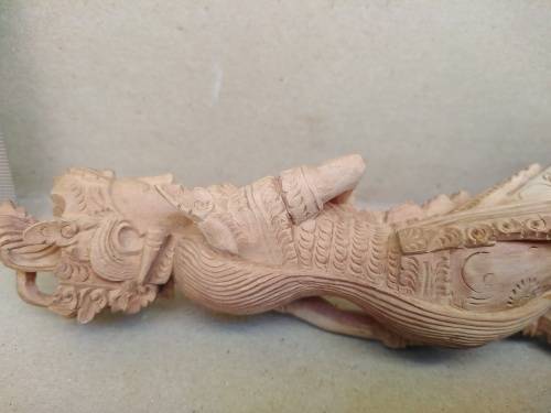 Dancing Apsara Statue - Carved Wood - Cambodian - Southeast Asia