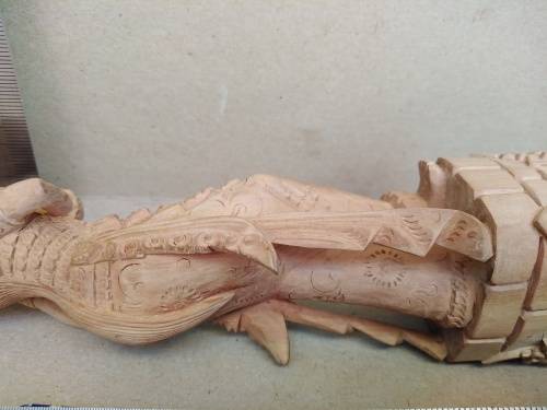 Dancing Apsara Statue - Carved Wood - Cambodian - Southeast Asia