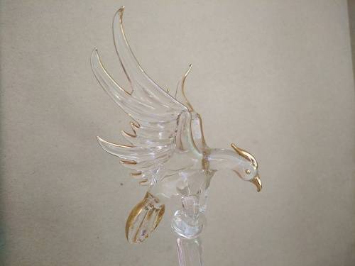 Vintage! Gold Gilded Glass Sculpture - Phoenix Rising