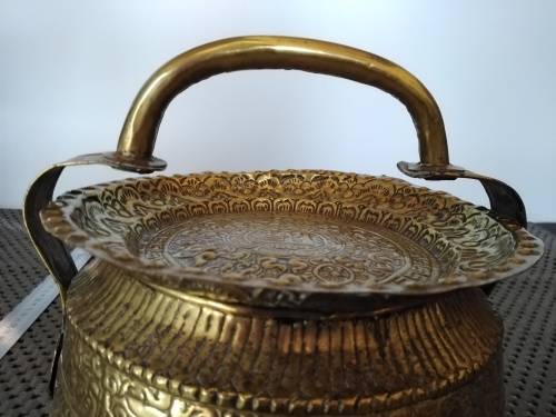 Rare! Old Vintage Brass Holy Water Pot - Indian Collectible Ganga Jal Pot