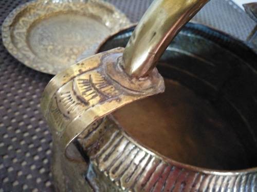 Rare! Old Vintage Brass Holy Water Pot - Indian Collectible Ganga Jal Pot